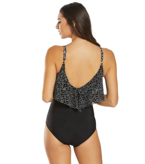 Penbrooke Dots Vineyard Shirred Ruffle One Piece Swimsuit on Sale - Image 3
