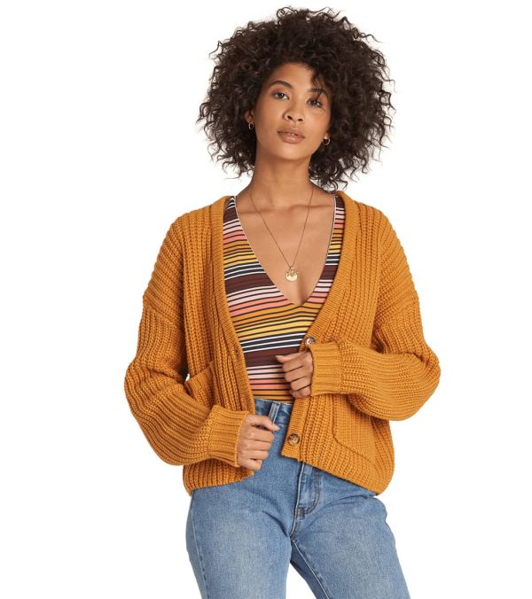 Billabong Cali Nights Cropped Cardigan Sweater For Cheap