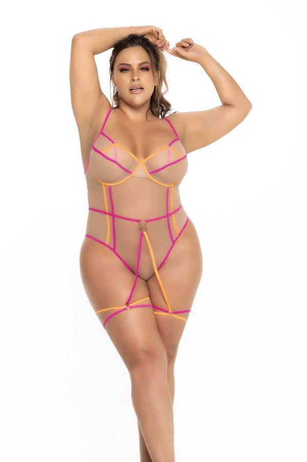 Mapale 8717X Curvy Size Teddy Color Nude-Neon Online Hot Sale - Image 4