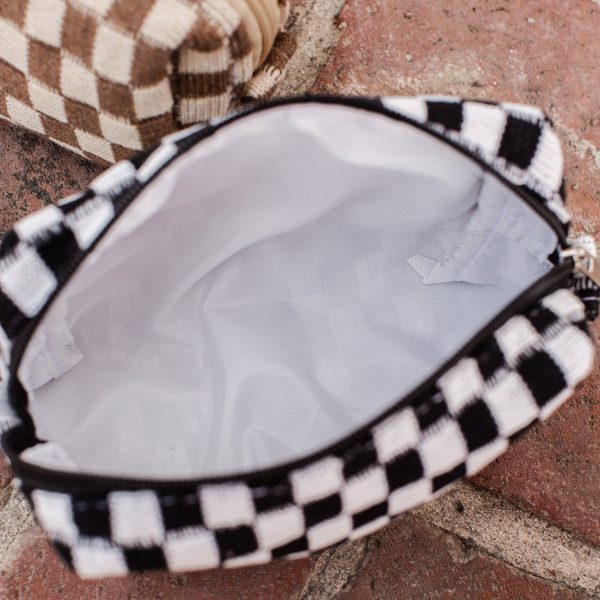 Checkered Pouch Bag *TWO COLORS *MOCHA *BLACK For Sale - Image 2